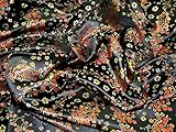 Breite: 114,3 cm/1,12 Meter Chinesische Satin Blossom Brokat Kleid Stoff, Meterware, Schwarz + Frei Minerva Crafts Craft Guide