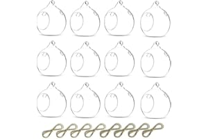 Nuptio 12 Piezas 8cm Diámetro para Colgar En Forma Globo Cristal Luz Té Candelabros Hogar Boda Fiesta Halloween Centros Mesa Interior y Exterior Candelabros Navidad Decoraciones