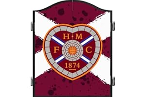 Darts Corner Officially Licensed Heart of Midlothian Football Club Hearts FC Dartboard Cabinet, Available in Multiple Designs