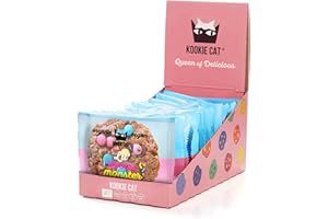 Kookie Cat Lil’ Kookie Monster - Individually Wrapped Vegan Cookies, Gluten Free, Soy Free, Bio and Organic, Cashew & Oats - 12 x 50g Multipack