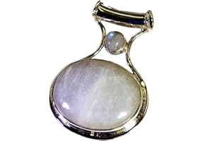 55CARAT Ciondolo in argento a forma di arcobaleno in pietra di luna per le donne