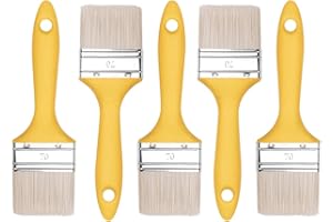 HARDY WORKING TOOLS M7 Pennellesse Set 5-sezioni, Larghezza 70mm-5 pezzi, Pennello Set con manico in plastica, Pennello di verniciatura 5PCS, Serie *37*, A0200-370570