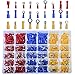 DEDC 480Pcs Isolierte Kabelschuhe Anschlussklemme Drahtklemmen Quetschverbindern Steckverbinder Crimpverbinder Sortiment Kit mit Box