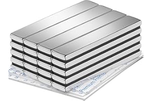 VNDUEEY 20 Pack Double-Sided Bar Magnets, Strong Neodymium Magnets, Rare Earth Magnet with Adhesive Backing, Industrial & Scientific Heavy Duty Magnet for Fridge, Door, Nail, Cabinet - 60x10x3mm