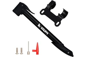 K-MASY Bicycle Pump Mini Bike Pump – Aluminium Alloy Lightweight Bike Tyre Pump for Presta and Schrader Valve, Frame Mounted Bike Pumps for all Bikes Portable and small