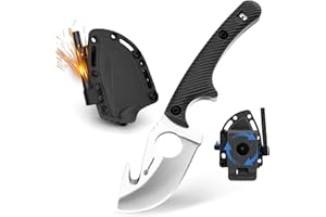 SPITZKANTE Cuchillo al aire libre Ho - yn, clip ajustable de 360 °, longitud de la cuchilla de 6,2 cm, cuchillo de collar de Buen gancho con tubo integrado.