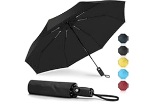 ZOMAKE Compact Umbrella Windproof Strong,Travel Small Umbrella Foldable Portable Brolly Automatic Folding for Women Men, 42/46IN