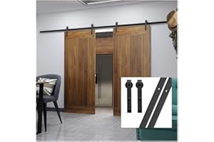 GIFSIN 10.5FT/320cm Kit de Puerta de Granero Puerta Corrediza de Granero Kit de Puerta Corredera para Puerta Doble