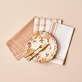BELLA MAISON Liberty Geometrik Desenli%100 Pamuk Mutfak Bezi, Bej, 3 Adet 45x65 cm