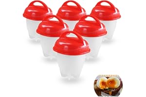 GUIDRE Kanyka 6 Piezas Recipiente para cocer Huevos, Escalfador De Huevos, Molde Para Escalfar Huevos, Antiadherente Recipiente Escalfador Egg Poachers Egg Maker