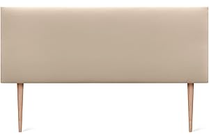 DHOME Cabecero de Polipiel o Tela AQUALINE Liso con Patas cabeceros Cabezal tapizado Cama Lujo (160x105cm con Patas (Camas 150/160), Polipiel Beige)