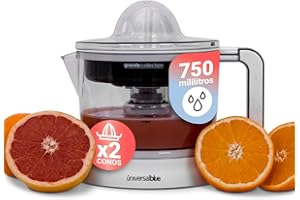 UNIVERSALBLUE Exprimidor Blanco de Naranjas Eléctrico de Vaso | 2 Filtros para Zumo sin Pulpa | Recogecable | 40W de Potencia