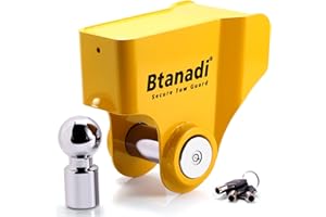 Btanadi Trailer Hitch Lock with Forged Steel Security Ball, for Knott Avonride 50mm Coupling Heads (575003/575004/575005/575008), Heavy Duty Hardened Steel Anti-Theft Hitchlock for Trailer Security