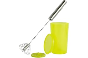 Nova Quirl Fouet mousseur à lait manuel en acier inoxydable avec gobelet 200 ml vert