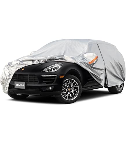 Copriauto Con Cinghie Antivento Copertura Per Neve Copriauto Impermeabile Per Porsche Macan 2014-2022 - Telo Protezione 4 Strati Per Neve, Pioggia E Grandine Protezione Auto Impermeabile Copriauto Impermeabile 4 Strati - 8