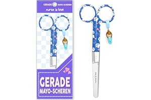 Nurse is Love Mayo Schere, Verbandsschere Pflege, Verbandschere Krankenschwester Schere aus Edelstahl scharf, abgerundete Spitze | für rettungsschere | Trauma schere mit bunt Designs |