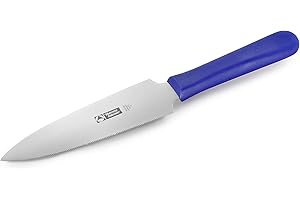 THERMOHAUSER Cuchillo para tartas (acero inoxidable), Hoja de acero, polipropileno., Hoja: metálico, mango: azul., 17.0 cm
