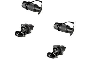 BEIJISTAR 2 Pezzi Spina e Presa per Rimorchio 3 Poli, Spina per Trattore 3 Poli, 12V Connettore Presa Spina per Rimorchio 3 Poli Impermeabile, per RV Barca Caravan (2 Punti di Montaggio)