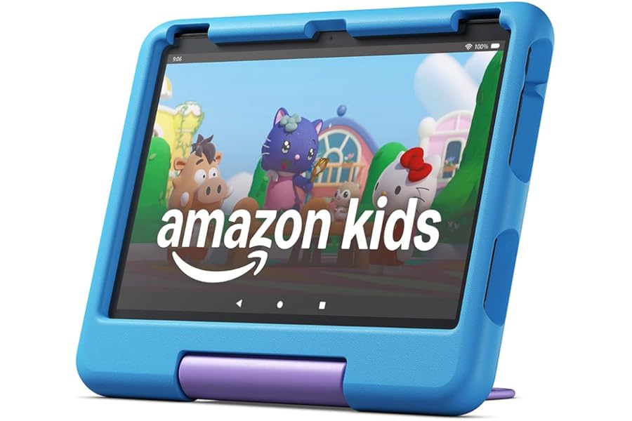 Amazon Fire HD 10 Kids tablet (newest gen) | ages 3–7, includes ads-free books, games, apps and videos that children love, 10.1" brilliant screen, parental controls, 2-year worry-free guarantee, 32 GB