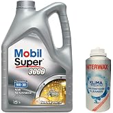 Mobil Super 3000 Formula R 5W30 Renault Ara&ccedil; Motor Yağı 5 L + 03047 İnterwax Klima Temizleyici