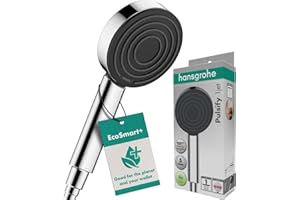 Hansgrohe Pommeau de Douche Économie d'Eau Pulsify S, Douchette à Main 6 L/Min (Ecosmart+), 105 mm Diamètre, 1 Type de Jet, Chromé, 24121000(L'emballage peut varier)