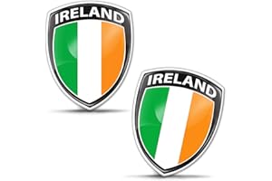 Biomar Labs® 2 x 3D Flexibles Autocollant Badge Stickers Drapeau National Irlande Irlandais Ireland Emblème Voiture Auto Moto F 147