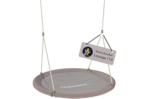 HUDORA Nestschaukel Lounge - Höhenverstellbare Hängeschaukel mit 90/110cm Durchmesser für bis zu 150kg - Schaukel mit geschlossener Sitzfläche - Familienschaukel für drinnen & draußen