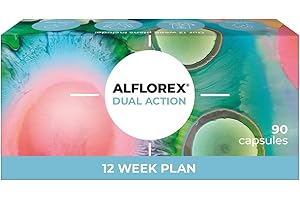 PRECISIONBIOTICS Alflorex Dual Action 12 Week Plan - Daily Gut Health Probiotics Supplement with Bifidobacterium Longum Bacteria strains 35624 and 1714 + Calcium + Vitamin B6 - Bacterial Cultures - 90 Capsules