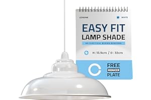 LEDSone Industrial Pendant Ceiling Light Shade, Retro Kitchen Pendant Ceiling Lights Vintage Metal Bar Chandelier Pendant Light Rustic Pendant Lamp Shade (Curved-White) (Bianco)