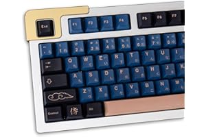 SUMGSN Touches PBT - 129 touches - Bleu - Samouraï - Profil cerise - Convient pour clavier mécanique 61/64/87/104/108 - Disposition américaine Cherry Mx Gateron