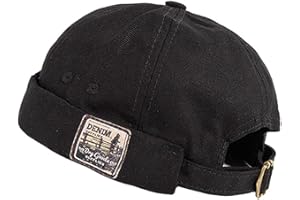 FUYAO Casquette de docker vintage pour enfants à manchette roulée sans bord - Bonnet de marin Hiphop - Pour garçons et filles de 2 à 6 ans