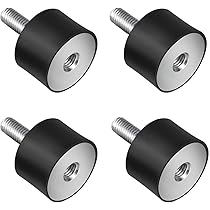 4 supporti in gomma M8, smorzatori antivibranti, bobine Silentblock (VD30*20 M8*23) per compressori d'aria, pompe dell'acqua - Nero + argento | Leroy Merlin