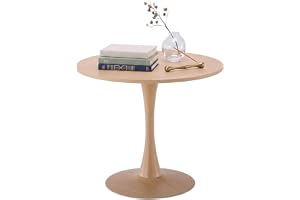 PPkrimnel Modernt Matbord För 2 4 Personer Diameter 77cm Ekutförande | Runt Köksbord Med Tulpanformad Metallfot Litet Bord För Vardagsrum Matsal Hemkontor