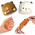 YOKUSHI 2Pcs Bubu and Dudu Taba Squishy Animal Fidget Toys, Cute Kawaii Squishies Pinch Family Squeeze Sensory Toy