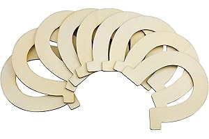 HENTEK 48 Pezzi Ritagli Ferro Cavallo Legno Naturale Abbellimenti Dischi Decorativi per decorazioni per feste, bricolage, matrimoni, feste e compleanni