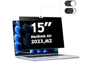 ‎ZOEGAA ZOEGAA Privacy Film for MacBook Air 15 Inch (M4 M3 M2, 2023-2025), Anti Blue Light Privacy Screen MacBook and Removable Privacy Screen Laptop Privacy Screen 15.3 Inches