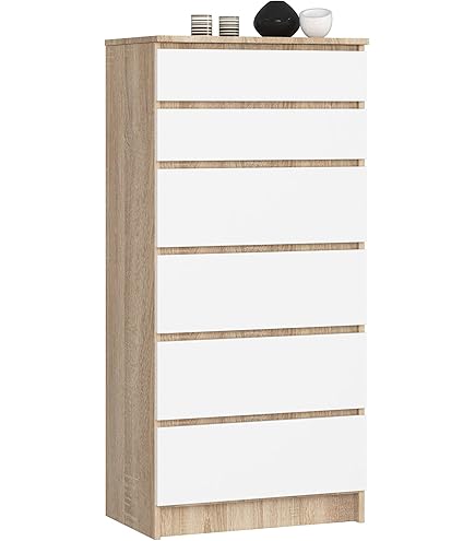 Cassettiera Bianca K60 Con 5 Cassetti - Mobiletto Moderno Per Camera, Soggiorno O Corridoio, 60x121x40 Cm - Foto 4