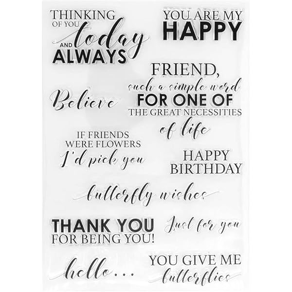 KWELLAM Clear Stamps For Card Making - Words With Love And Hugs Design For DIY Crafts