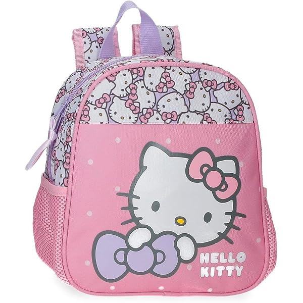 Hello Kitty Zaino per ragazze - Set di zaini da scuola da 40,6 cm con tasca frontale, adesivi, bottiglia d'acqua