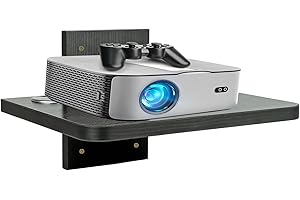 BiJun Floating TV Shelves for Wall, Floating TV Unit Under Projector Speaker Shelf Wall Mount Entertainment Media Stand Router DVD Holder, for PS4/Cable Box/DVD Players/Game Console (Black 1shelf)