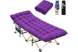 Sportneer Cuna de Camping portátil con colchón, cunas de Dormir Plegables para Adultos, 188 x 71 x 35 cm Cama de Campamento Plegable Resistente con Acolchado para Camping