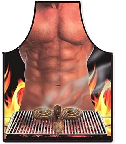 Schort voor mannen grappige koken keuken schort gepersonaliseerde kleding schort voor koken bbq individuele spier mannelijke afdrukken - wit - wit - online kopen? | Korting tot 19