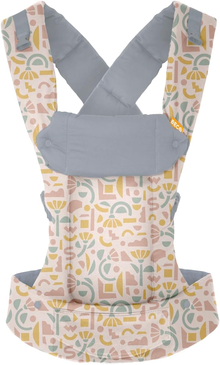 Beco Gemini Mochila Portabebés Ergonómica de 3,2 a 15,8 kg (7–35 lbs) - Posición en M, Asiento Ajustable - Mochila de Porteo para Recién Nacidos y Niños Pequeños100% Algodón (Geo Floral)