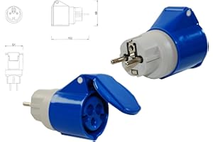 AW-TOOLS CEE Kupplung Adapter Schuko Stecker auf CEE Steckdose 16A 3-polig Wohnwagen Caravan Camping