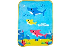 Franco Baby Shark - Ropa de Cama para niños, Manta de Seda Supersuave al Tacto, 40 x 50 Pulgadas (Producto con Licencia Oficial)