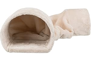 Trixie Tunnel Douillet pour Lapins/Petits Rongeurs Peluche Beige 27 × 21 × 80 cm