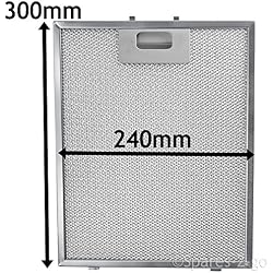 Spares2go filtre en maille métallique pour Zanussi hotte/ventilateur d'extraction d'air Grille d'aération (Argent, 300 x 240 mm)