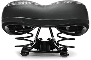 COURTI Sillín de Bicicleta Asiento Bici, Banda Reflectante Asiento de Bicicleta Cómodo sillín Sillín de Bicicleta Ciclismo Big Bum Wide Saddle Seat Road MTB Moutain