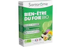 Santarome Bio - Bien-Être du Foie | Complément Alimentaire Digestion | Action Drainante & Anti-Oxydante - A base de plantes - Artichaut, Radis Noir | 30 gélules | Végan |Made In France