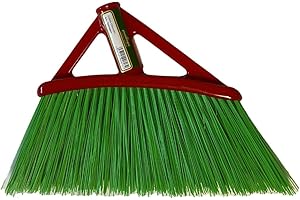 PARDINI Piantallegra - Scopa da giardino professionale con setole di fibra verde rigide, senza manico, attacco universale